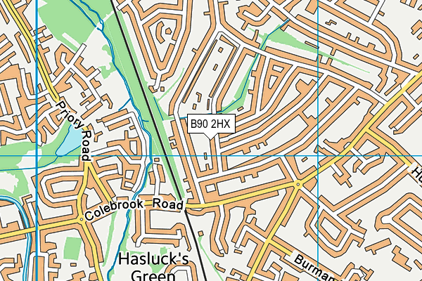B90 2HX map - OS VectorMap District (Ordnance Survey)