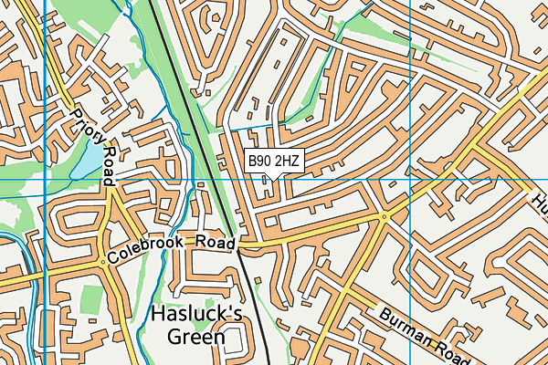 B90 2HZ map - OS VectorMap District (Ordnance Survey)