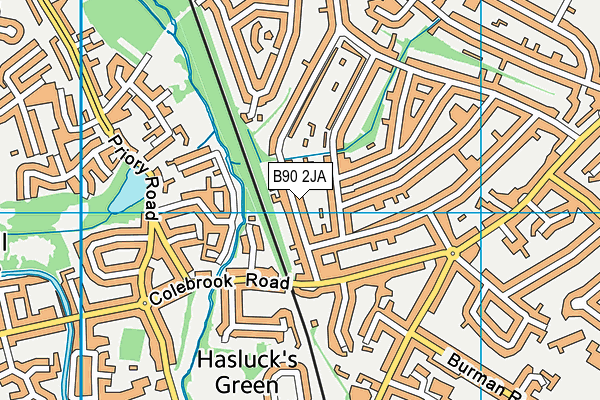 B90 2JA map - OS VectorMap District (Ordnance Survey)