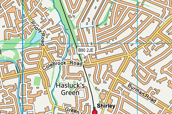 B90 2JE map - OS VectorMap District (Ordnance Survey)