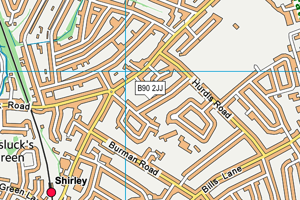 B90 2JJ map - OS VectorMap District (Ordnance Survey)