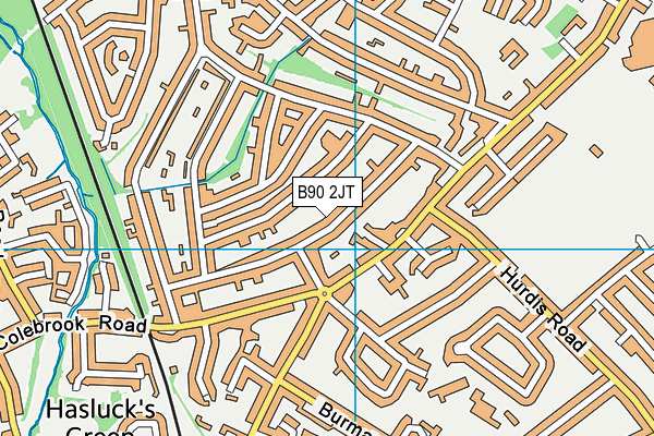 B90 2JT map - OS VectorMap District (Ordnance Survey)