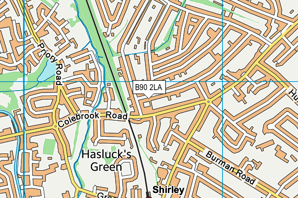 B90 2LA map - OS VectorMap District (Ordnance Survey)