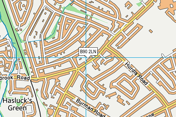 B90 2LN map - OS VectorMap District (Ordnance Survey)