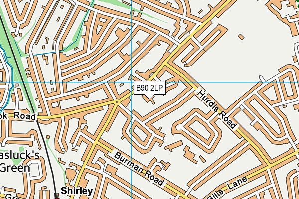 B90 2LP map - OS VectorMap District (Ordnance Survey)