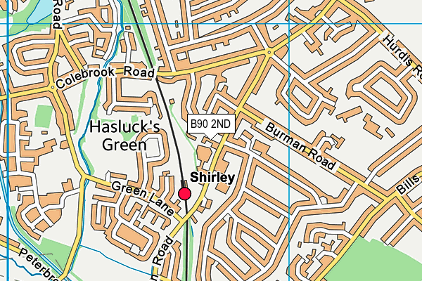 B90 2ND map - OS VectorMap District (Ordnance Survey)