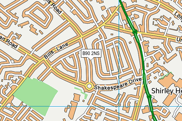B90 2NS map - OS VectorMap District (Ordnance Survey)