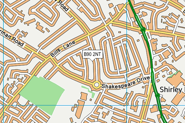 B90 2NT map - OS VectorMap District (Ordnance Survey)