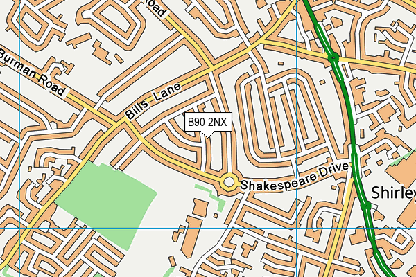 B90 2NX map - OS VectorMap District (Ordnance Survey)