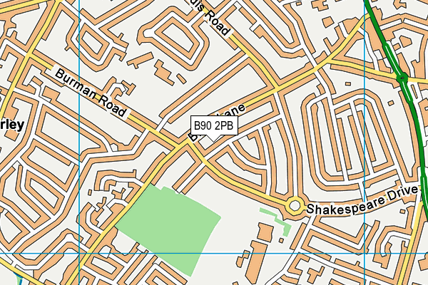 B90 2PB map - OS VectorMap District (Ordnance Survey)