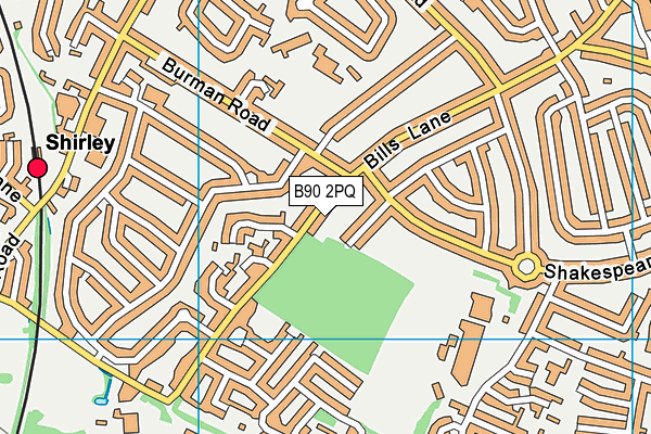 B90 2PQ map - OS VectorMap District (Ordnance Survey)
