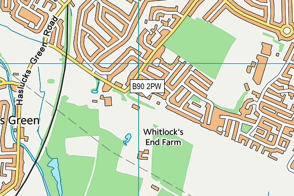 B90 2PW map - OS VectorMap District (Ordnance Survey)