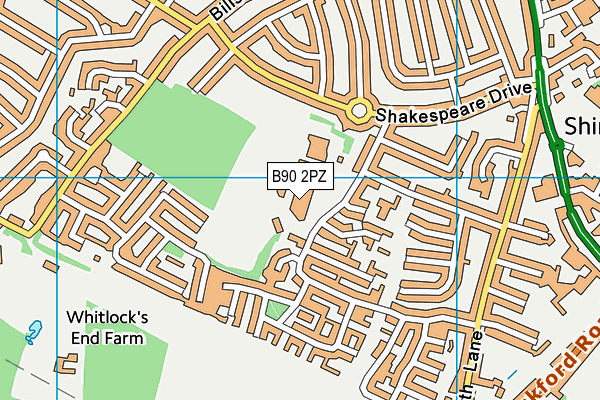 Light Hall School map (B90 2PZ) - OS VectorMap District (Ordnance Survey)