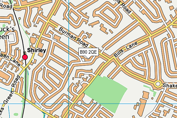 B90 2QE map - OS VectorMap District (Ordnance Survey)