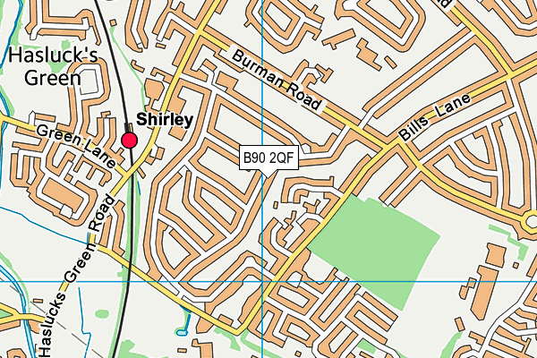 B90 2QF map - OS VectorMap District (Ordnance Survey)