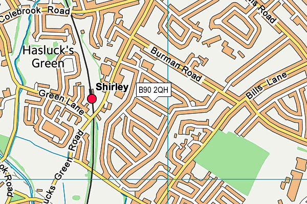 B90 2QH map - OS VectorMap District (Ordnance Survey)