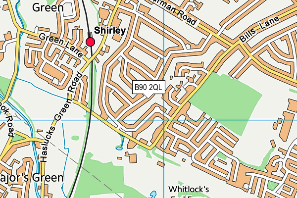 B90 2QL map - OS VectorMap District (Ordnance Survey)