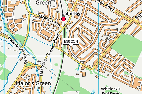 B90 2QN map - OS VectorMap District (Ordnance Survey)