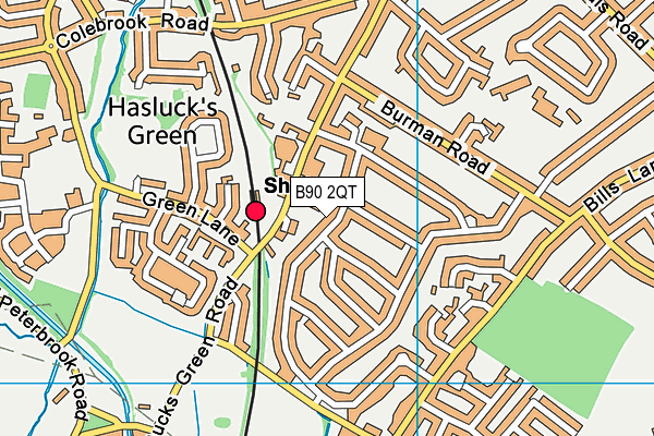 B90 2QT map - OS VectorMap District (Ordnance Survey)