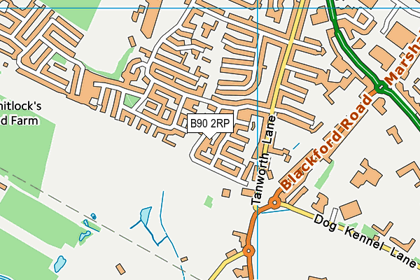 B90 2RP map - OS VectorMap District (Ordnance Survey)