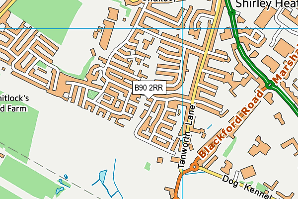 B90 2RR map - OS VectorMap District (Ordnance Survey)