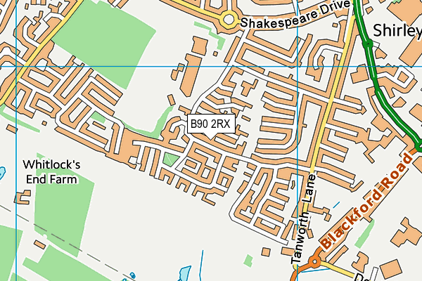B90 2RX map - OS VectorMap District (Ordnance Survey)