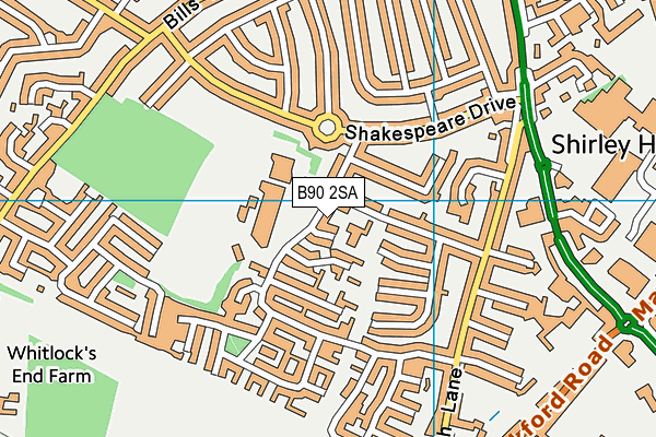 B90 2SA map - OS VectorMap District (Ordnance Survey)