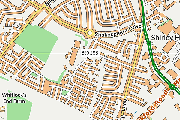 B90 2SB map - OS VectorMap District (Ordnance Survey)