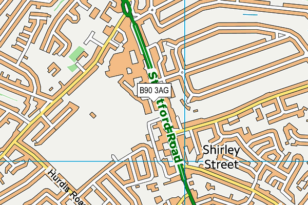 B90 3AG map - OS VectorMap District (Ordnance Survey)