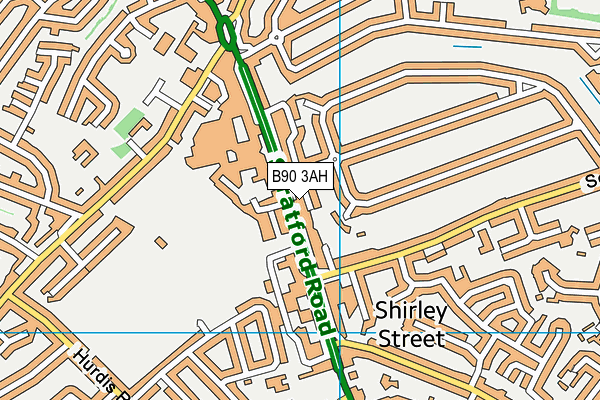 B90 3AH map - OS VectorMap District (Ordnance Survey)