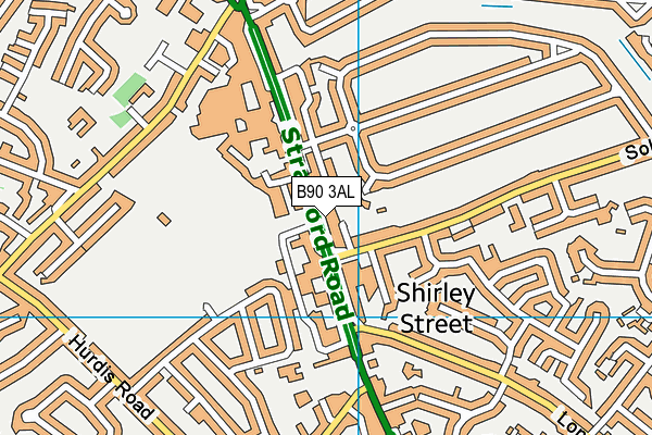 B90 3AL map - OS VectorMap District (Ordnance Survey)