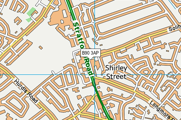 B90 3AP map - OS VectorMap District (Ordnance Survey)