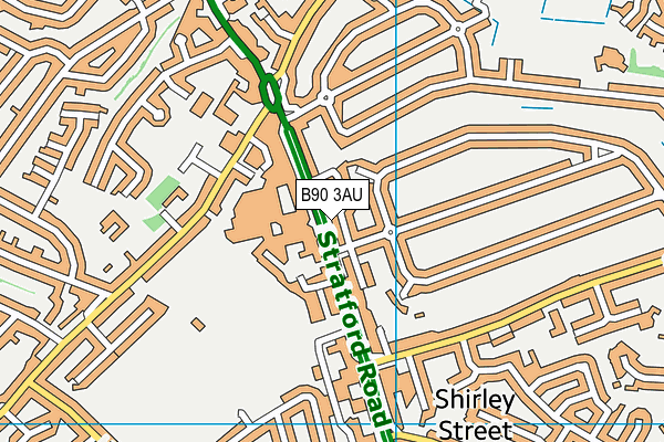 B90 3AU map - OS VectorMap District (Ordnance Survey)