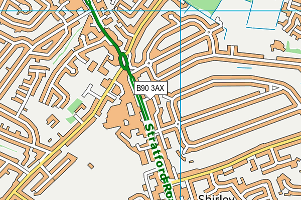 B90 3AX map - OS VectorMap District (Ordnance Survey)