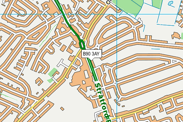 B90 3AY map - OS VectorMap District (Ordnance Survey)