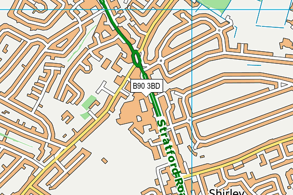 B90 3BD map - OS VectorMap District (Ordnance Survey)