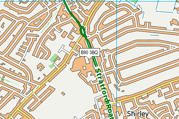 B90 3BQ map - OS VectorMap District (Ordnance Survey)