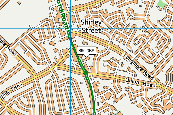 B90 3BS map - OS VectorMap District (Ordnance Survey)