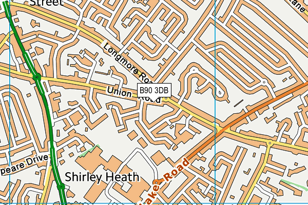 B90 3DB map - OS VectorMap District (Ordnance Survey)
