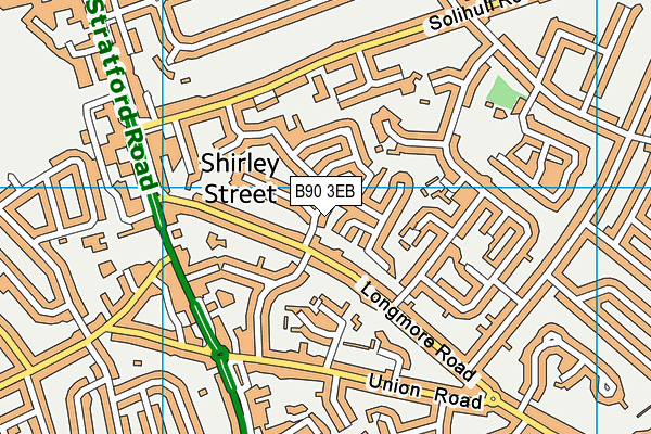 B90 3EB map - OS VectorMap District (Ordnance Survey)