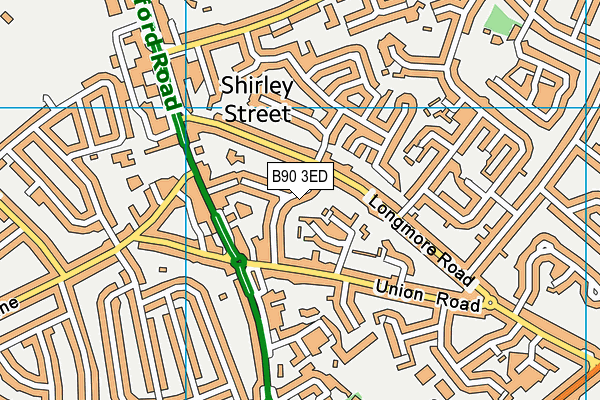 B90 3ED map - OS VectorMap District (Ordnance Survey)