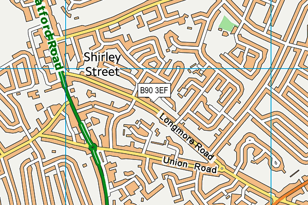 B90 3EF map - OS VectorMap District (Ordnance Survey)