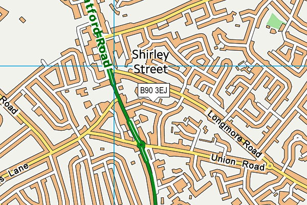 B90 3EJ map - OS VectorMap District (Ordnance Survey)