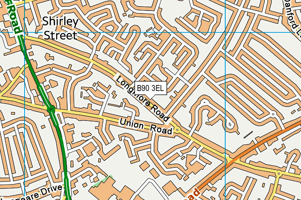 B90 3EL map - OS VectorMap District (Ordnance Survey)