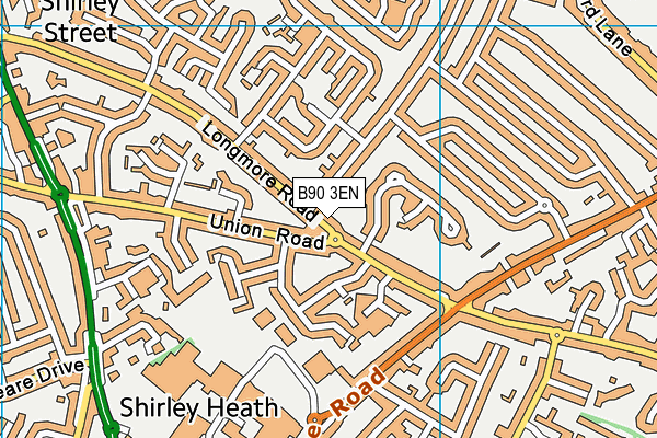 B90 3EN map - OS VectorMap District (Ordnance Survey)