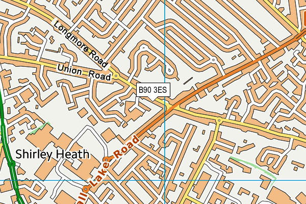 B90 3ES map - OS VectorMap District (Ordnance Survey)