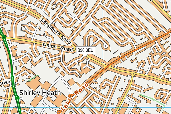 B90 3EU map - OS VectorMap District (Ordnance Survey)