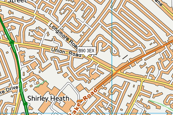 B90 3EX map - OS VectorMap District (Ordnance Survey)