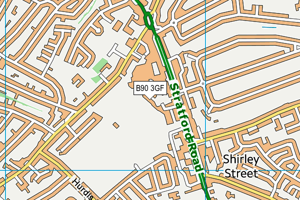 B90 3GF map - OS VectorMap District (Ordnance Survey)