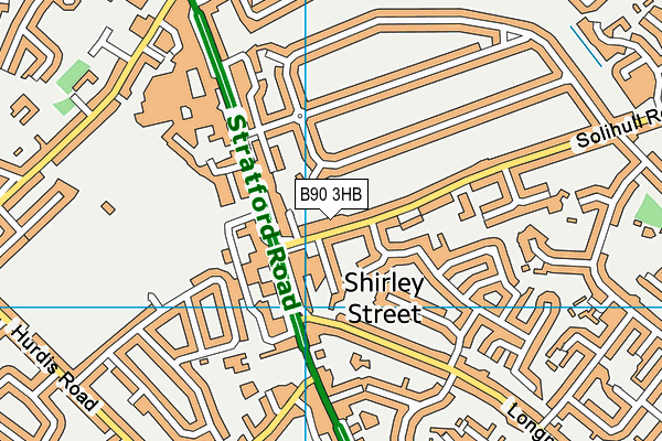 B90 3HB map - OS VectorMap District (Ordnance Survey)